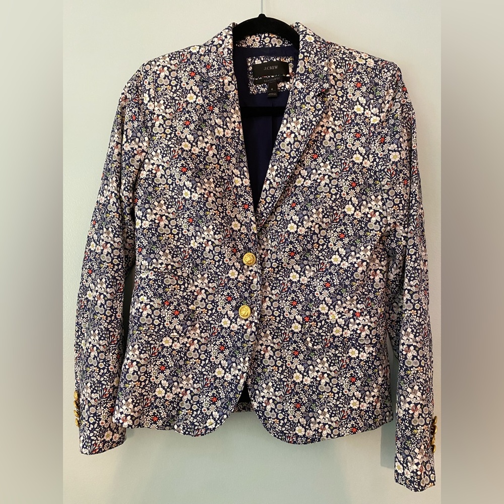 J. Crew Liberty Art Fabrics Floral Schoolboy Blazer
